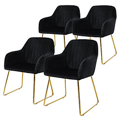 ML-Design Lot de 4 Chaises - Noir