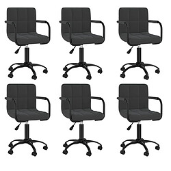 vidaXL Lot de 6 Chaises Pivotantes - Noir Velours