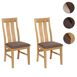 Mendler Lot de 2 Chaises Cuisine Tissu Taupe