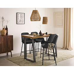 Lisa Design Salinas - lot de 2 chaises de bar - en velours côtelé - gris anthracite - H65 cm