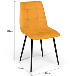 Idmarket MARKET Chaises MILA Lot de 4 - Velours Mix pas cher