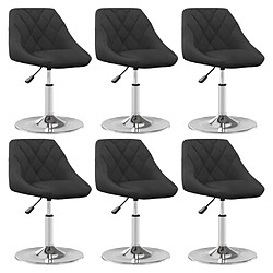 vidaXL Chaises pivotantes lot de 6 - Noir Velours
