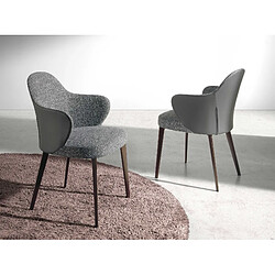 Avis Angel Cerda Chaise en tissu et similicuir gris foncé