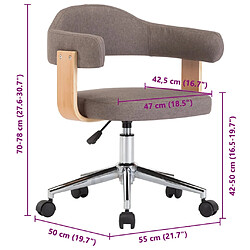 vidaXL Chaises pivotantes taupe pas cher