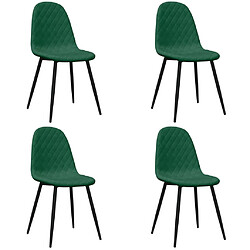 vidaXL Chaises à manger - Vert foncé - Lot de 4