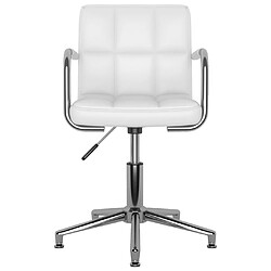 vidaXL Chaise pivotante de salle à manger - Blanc