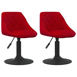 VidaXL 335333 - Lot de 2 chaises // Velours bordeaux