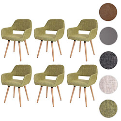 Mendler Chaises Salle à Manger Altena II - Vert Clair - Lot de 6