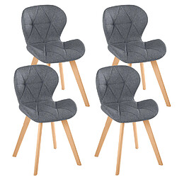 Idmarket MARKET Lot de 4 chaises ROBINE - Tissu gris foncé
