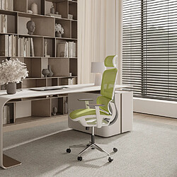 ICONIK INTERIOR Chaise de bureau ergonomique avec roulettes et accoudoirs - Keys Vert