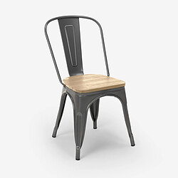 Avis Ahd Amazing Home Design AHD Chaises style industriel - Gris foncé