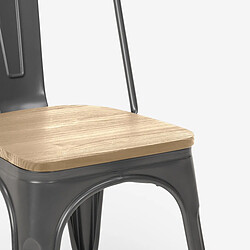 Ahd Amazing Home Design AHD Chaises style industriel - Gris foncé pas cher