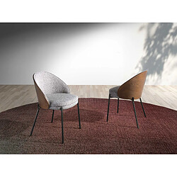 Avis Angel Cerda Chaise en tissu gris et noyer