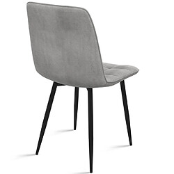 Avis Idmarket market MILA - Lot de 6 chaises en velours gris clair