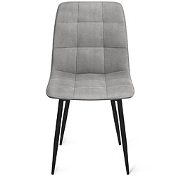 Acheter Idmarket market MILA - Lot de 6 chaises en velours gris clair