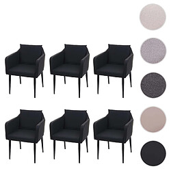 Mendler Lot de 6 Chaises HWC-H93 - Noir