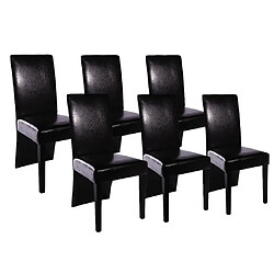 VidaXL Chaises cuir (x6) - Noir