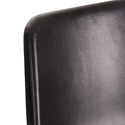 MES Chaise Repas Cuir et Fer Noir pas cher