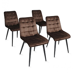 Le Quai Des Affaires Lot de 4 chaises de salle à manger MUSE/ Marron