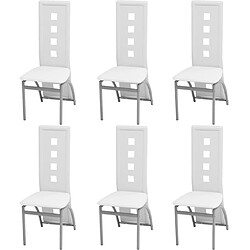 VIDAXL Lot de 6 Chaises Blanc