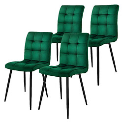 ML-Design Chaise de Salle à Manger Set de 4 Vert Foncé