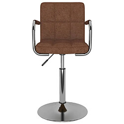 vidaXL Chaise Salle à Manger - Marron Tissu