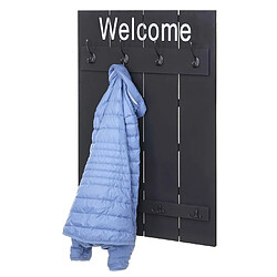 Mendler Garderobe murale HWC-C89 Welcome - Gris foncé