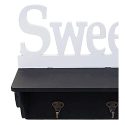 Mendler Garderobe murale HWC-D41 Sweet Home - Noir/Blanc