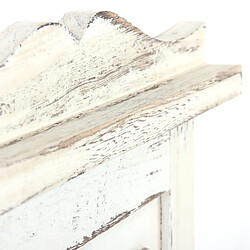 Mendler Patère murale en bois - Blanc pas cher