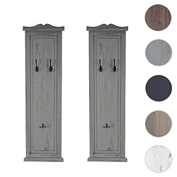 Mendler 2x patère, portemanteau - Gris shabby