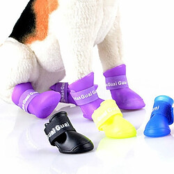 Wewoo Chaussures Imperméables pour Chien - Taille M - Noir pas cher