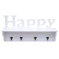Mendler Garderobe murale HWC-D41 Happy - Blanc