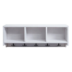 Mendler Étagère vestiaire murale - Blanc pas cher