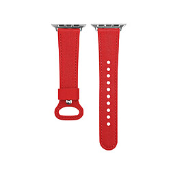 Bracelet rouge en cuir - Apple Watch - Taille petite