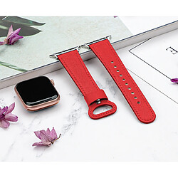 Bracelet rouge en cuir - Apple Watch - Taille petite