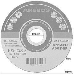 Acheter Arebos Disques à tronçonner inox - 115 mm
