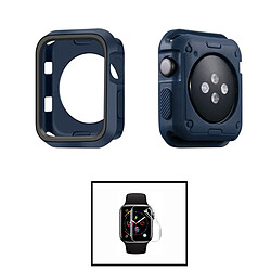 Phonecare Kit Military + Film hydrogel pour Apple Watch SE - Bleu Foncé/Noir