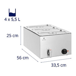 Helloshop26 Bain-marie professionnel 3 bacs GN 1/3 pas cher