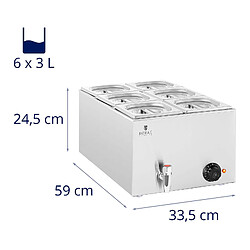 Helloshop26 Bain-marie professionnel 6 bacs GN 1/6 pas cher
