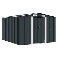vidaXL Abri de jardin 257x298x178 cm - Métal Anthracite