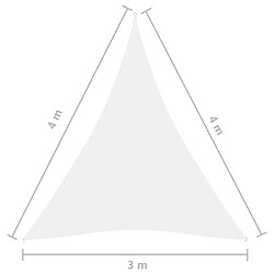 Helloshop26 Voile toile d'ombrage parasol tissu oxford triangulaire 3 x 4 x 4 m blanc 02_0009836 pas cher