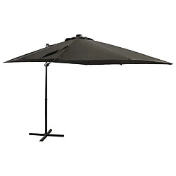 vidaXL Parasol de jardin avec LED - 250x230 cm - Anthracite