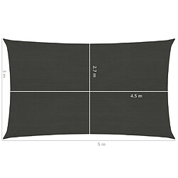 Helloshop26 Voile toile d'ombrage parasol 160 g/m² anthracite 3 x 5 m PEHD 02_0008926 pas cher