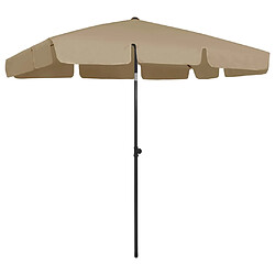 VidaXL Parasol de plage - 200 x 125 cm - Taupe