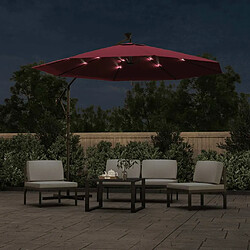 Avis VidaXL - Parasol LED porte-à-faux 300 cm Rouge