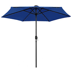 vidaXL Parasol de jardin LED 270 cm - Bleu Azur