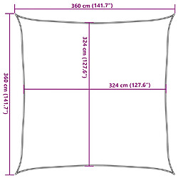 vidaXL Parasol PEHD Carré Beige 3,6 m pas cher