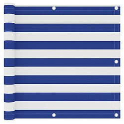 vidaXL Écran de balcon 90x600 cm - Blanc/Bleu