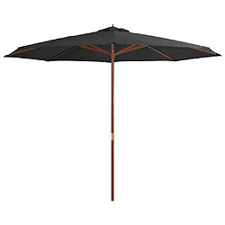 vidaXL Parasol extérieur mât bois 350 cm Anthracite