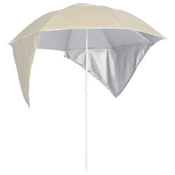 vidaXL Parasol de plage avec parois latérales - Sable 215 cm